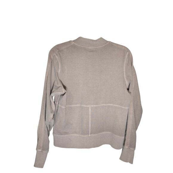 Athleta Jacket Women's Small Farallon Full Zip Pockets Mocha Latte Tan Bomber - Picture 5 of 6